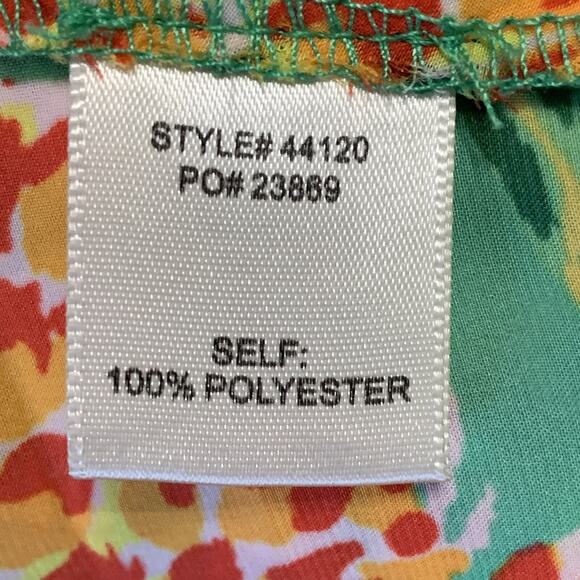 Skies Are Blue Tropical Blouse Large Top Pineapple Print Tie Waist Kimono Sleeve - Picture 12 of 12